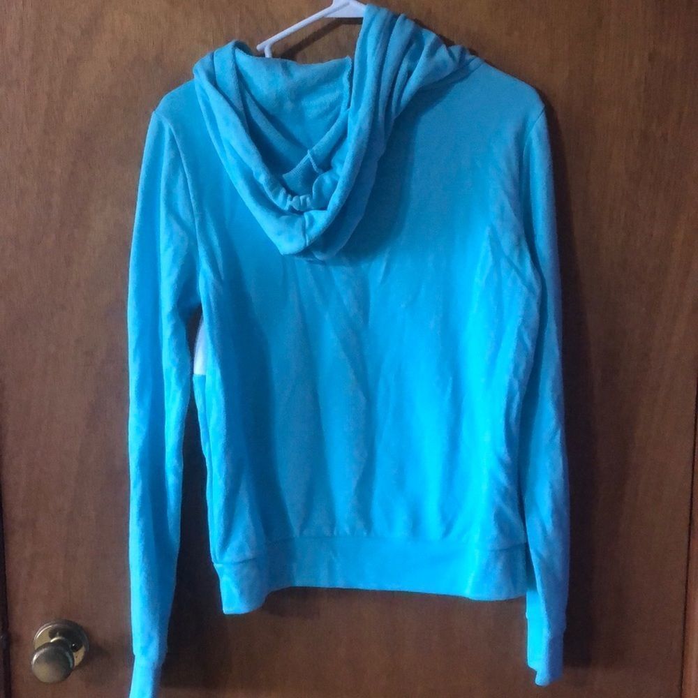 •PINK•TURQUOISE BLUE LOGO FULL ZIP HOODIE JACKET SIZE SMALL (EUC/LIKE NEW) - Picture 5 of 5